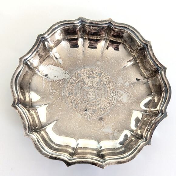 Vintage Chippendale International Silver Company Silver Plate USCG Bowl - Picture 1 of 5